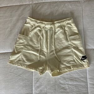 Nike comfy lounge wear shorts buttercream yellow